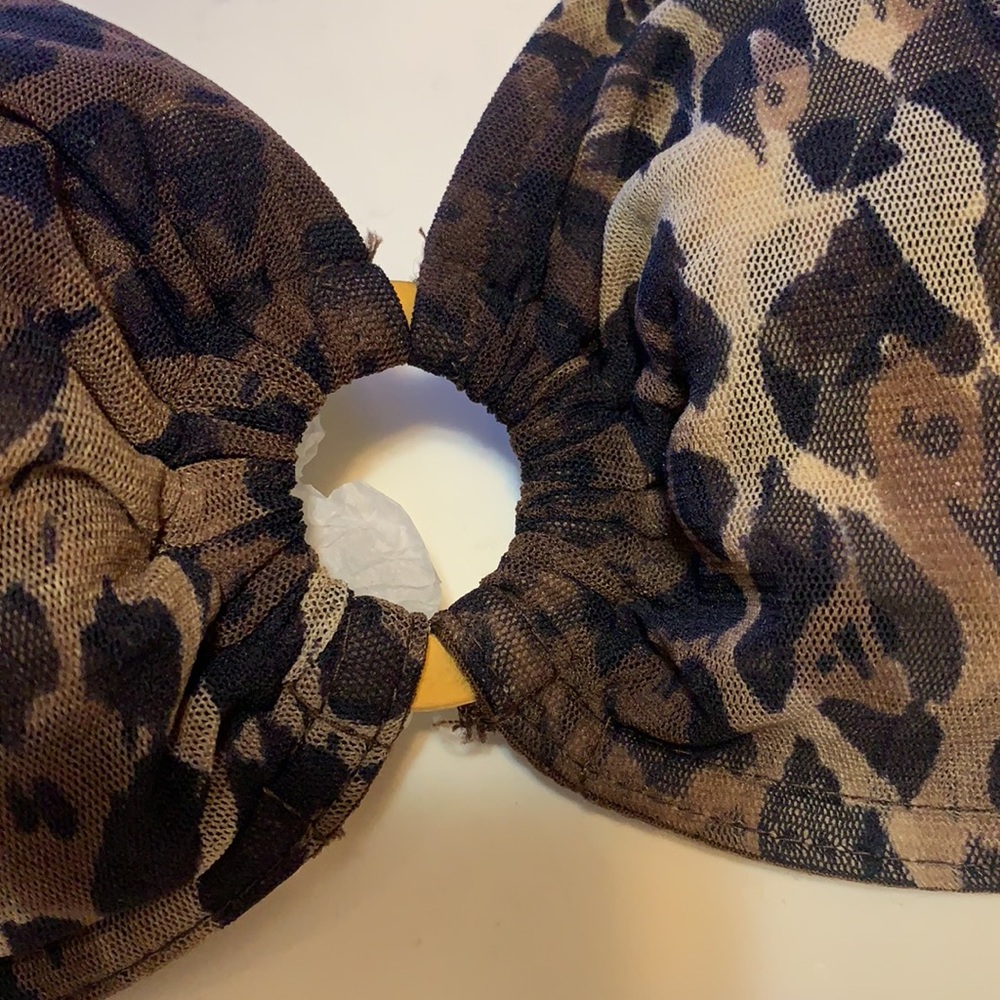 DIVA FASHION STRAPLESS BRA BRALETTE SZ 32B ANIMAL PRINT LEOPARD CHEETAH